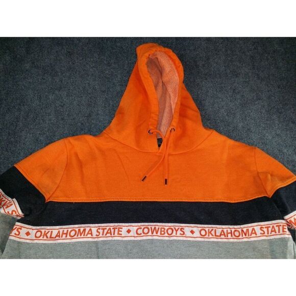 Oklahoma State Cowboys Hoodie Women Sz L Heathered Gray Orange Sportswear‎ - Picture 7 of 7